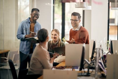 Group of colleagues chatting